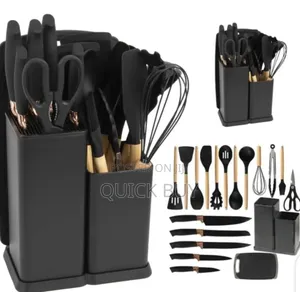 Elegant 1st Class Silicone Kitchen Cutlery Set 19pcs