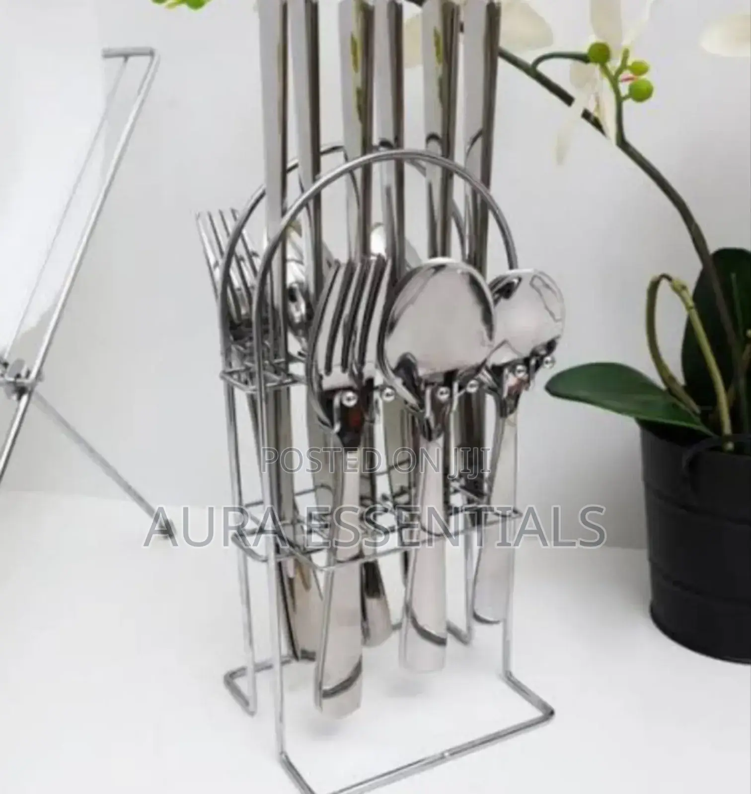 24pcs Heavy Stainless Steel Forks,Spoons and Bread Knife