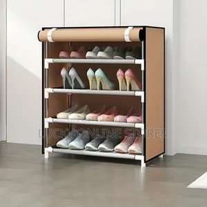 4 Tier Shoe Rack With Dustproof Cover