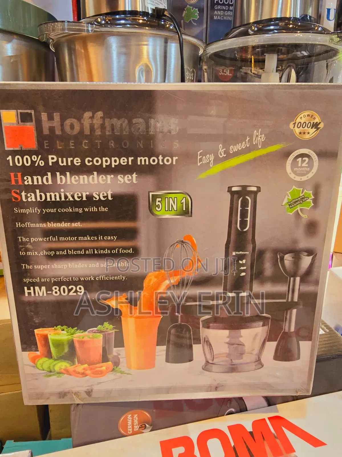 Hoffman 5 In1 Stainless Steel Immersion Hand Mixer Blender