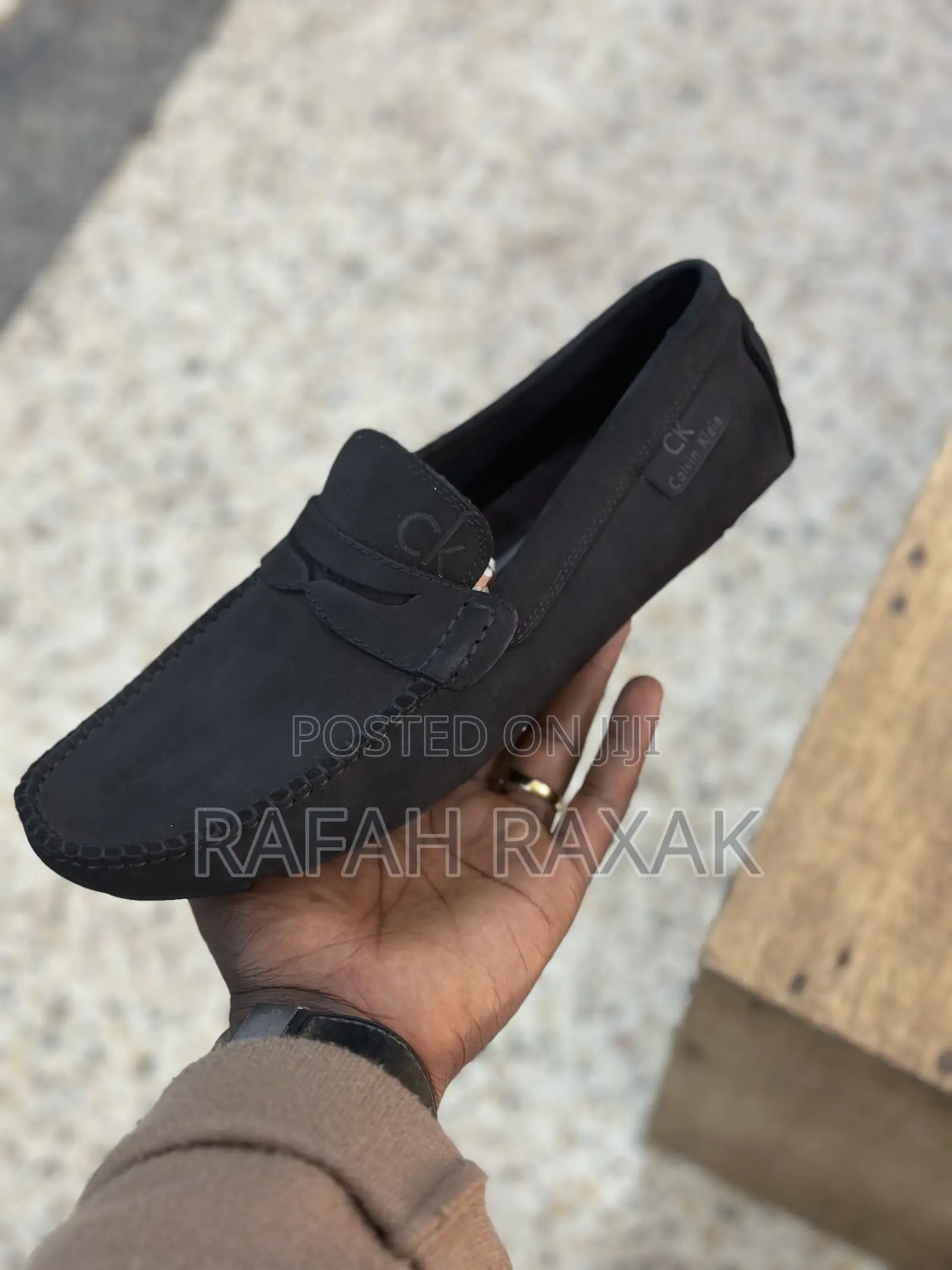Original Black Suede Calvin Klein Leather Moccasins