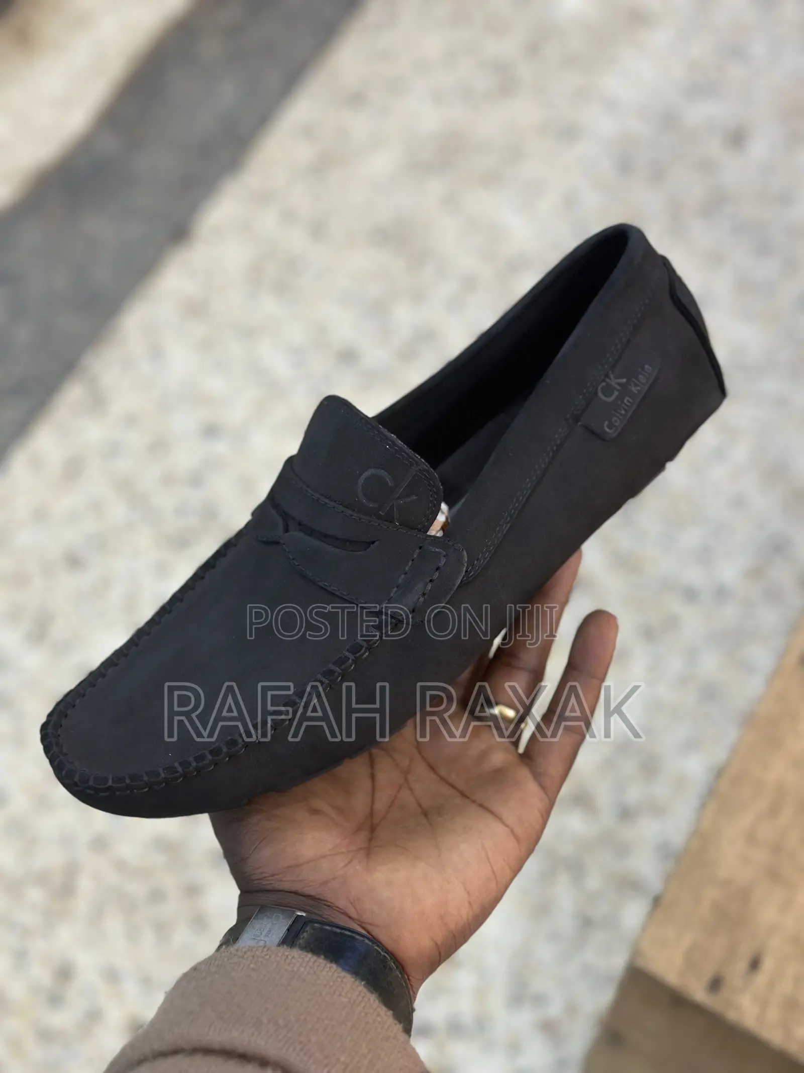 Original Black Suede Calvin Klein Leather Moccasins