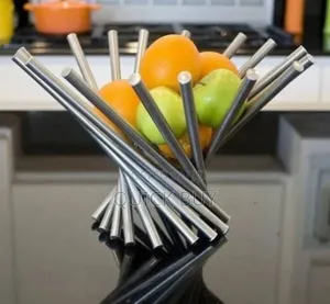 Modern Style Stainless Rotating Twister Fruit Bowl