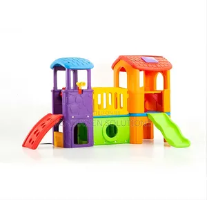 Indoor/Outdoor Multiply Twin Tower Playhouse Set With Slides
