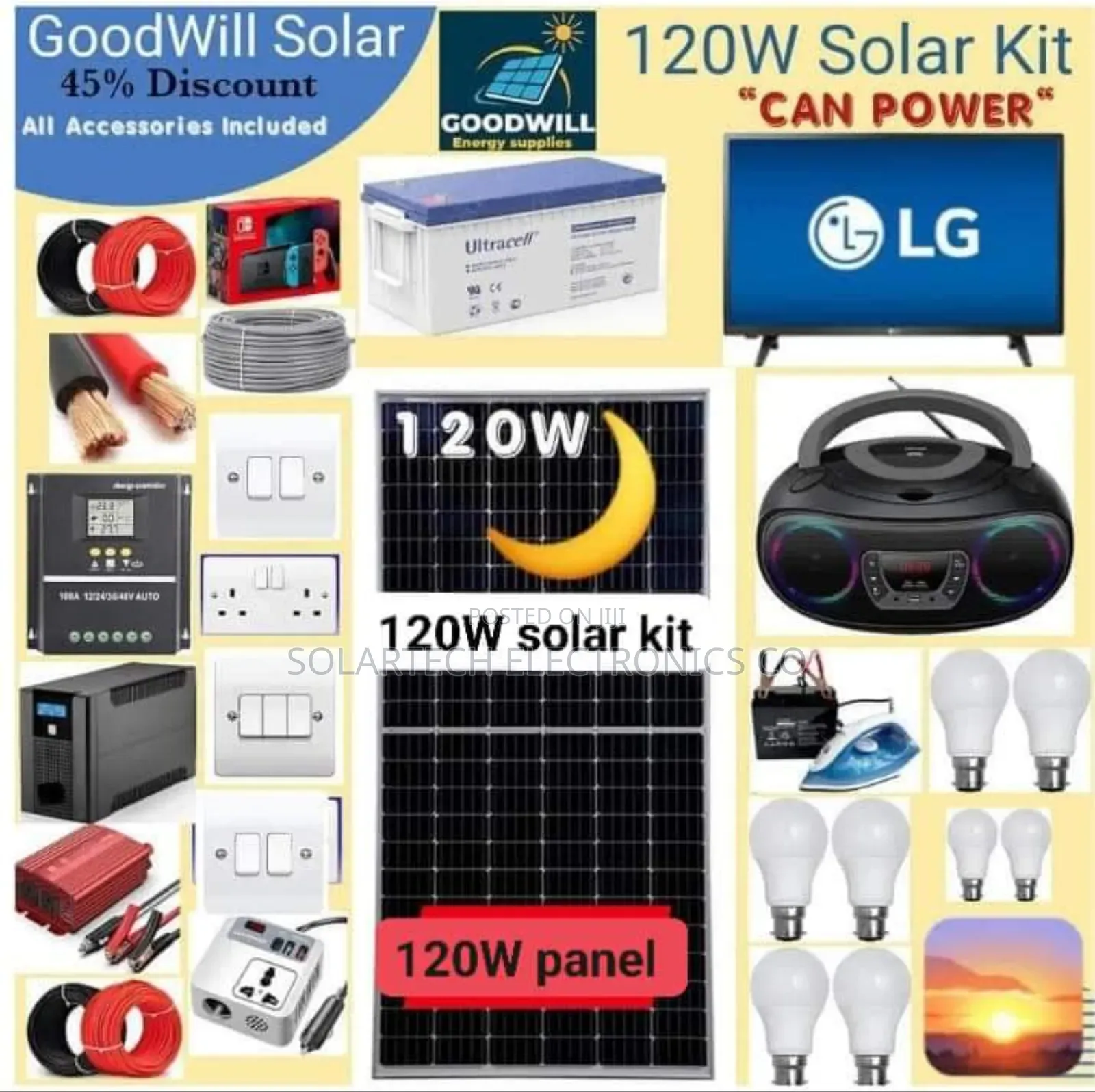 120W Matrix Solar System Full Package