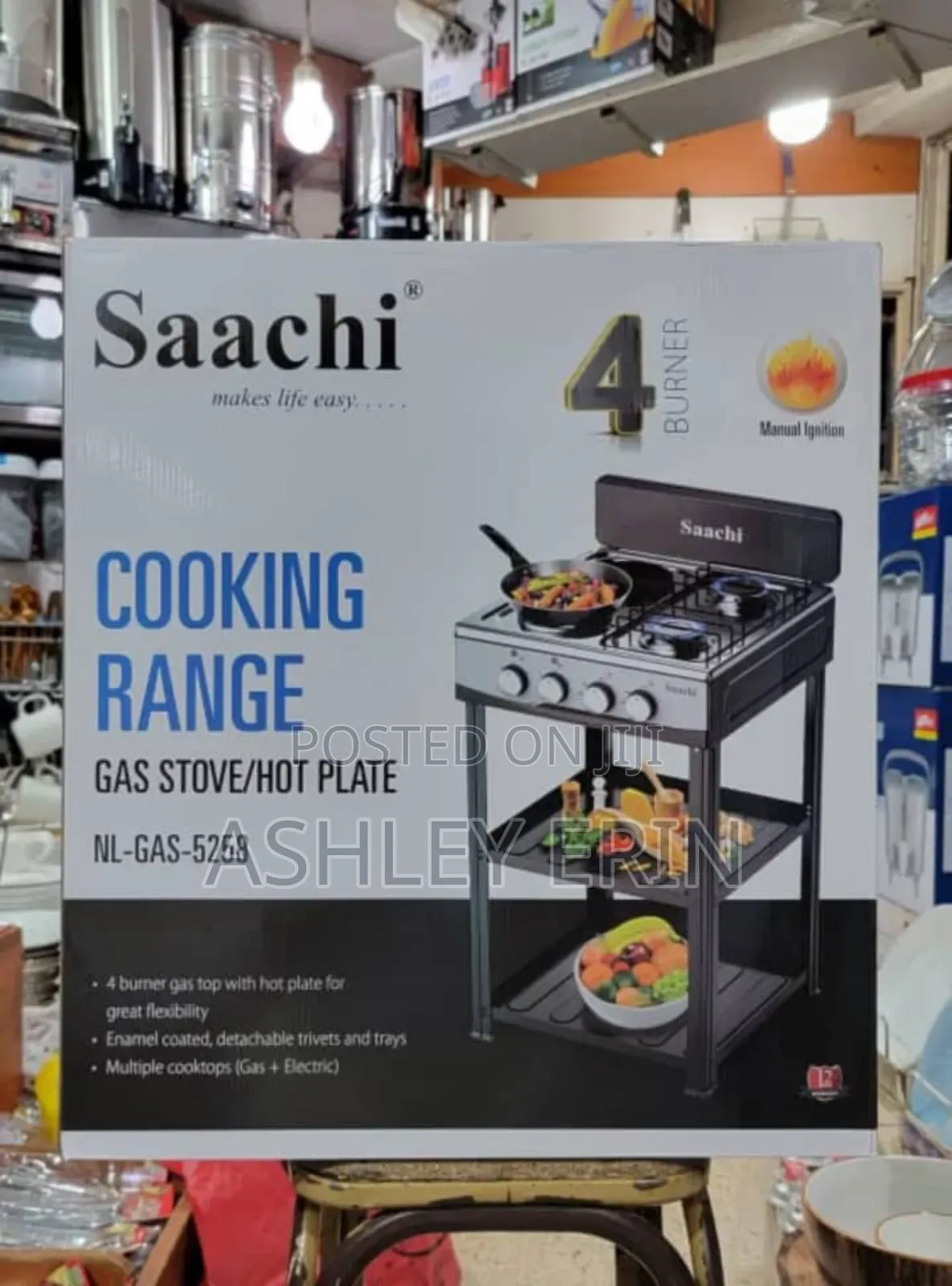 Saachi 4 Burner Gas Top and Hot Plate
