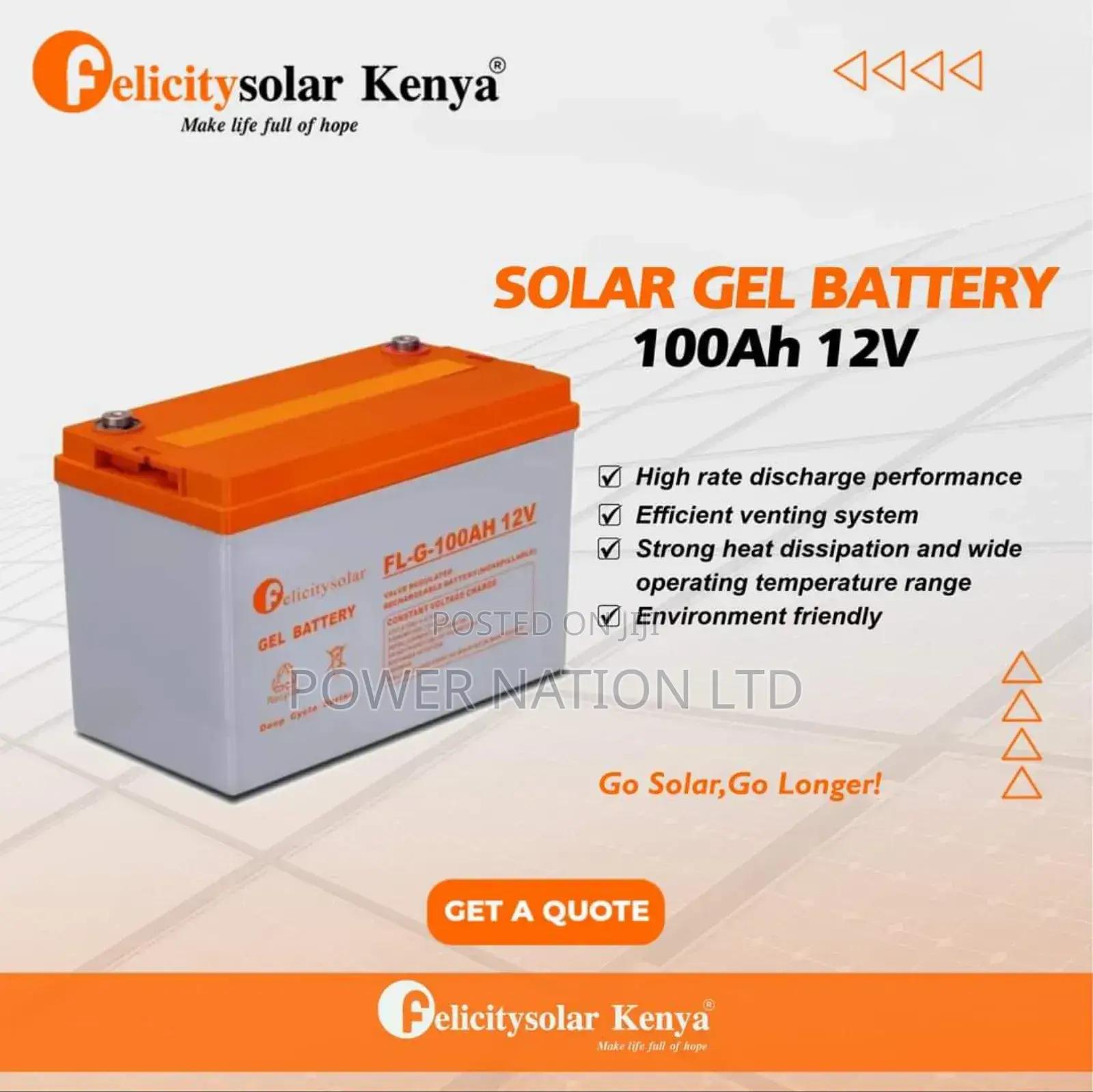 100ah 12v Felicity Solar Battery