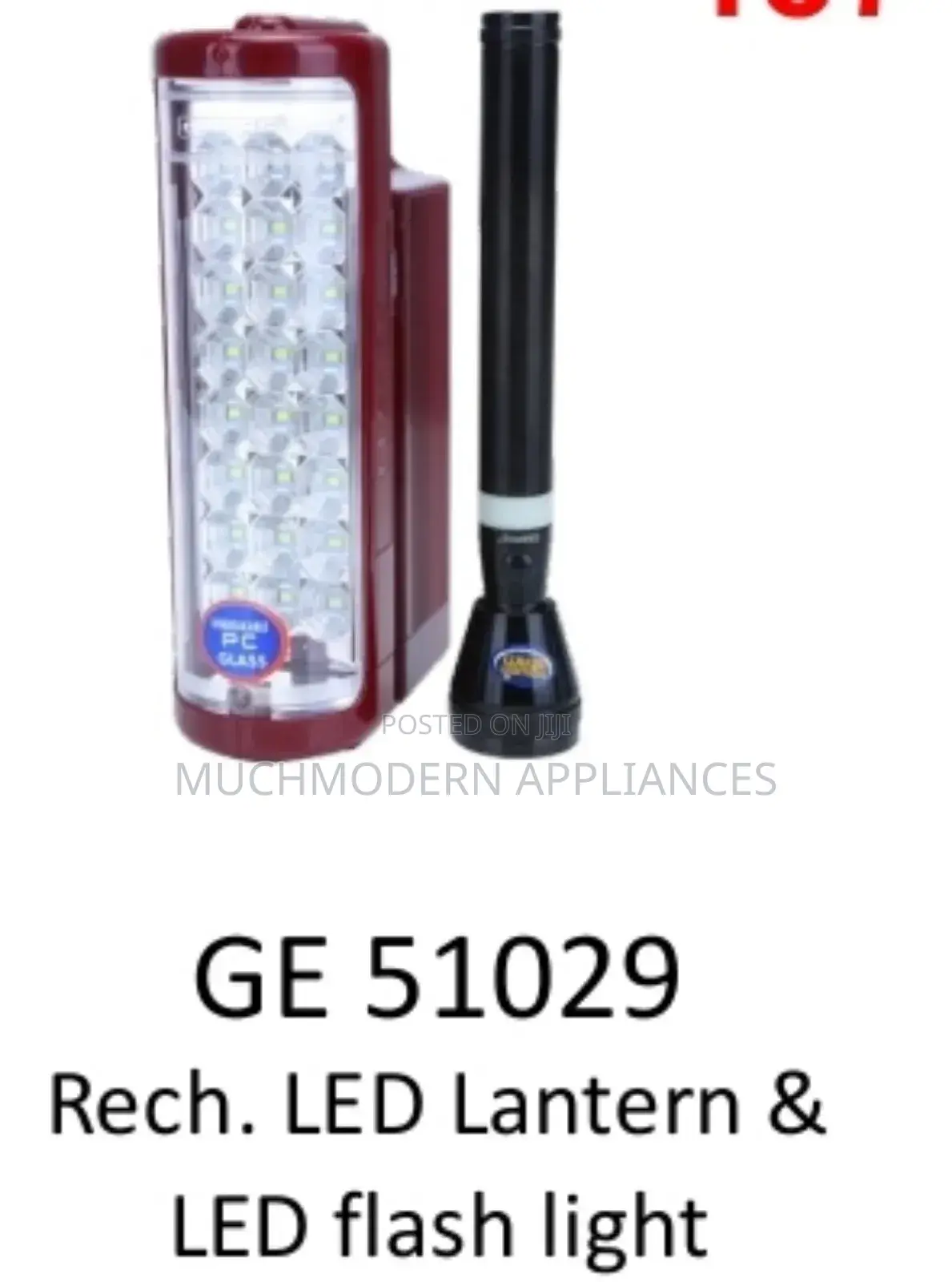 Ge 51029
Rech. LED Lantern 
LED Flash Light