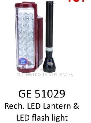 Ge 51029
Rech. LED Lantern 
LED Flash Light