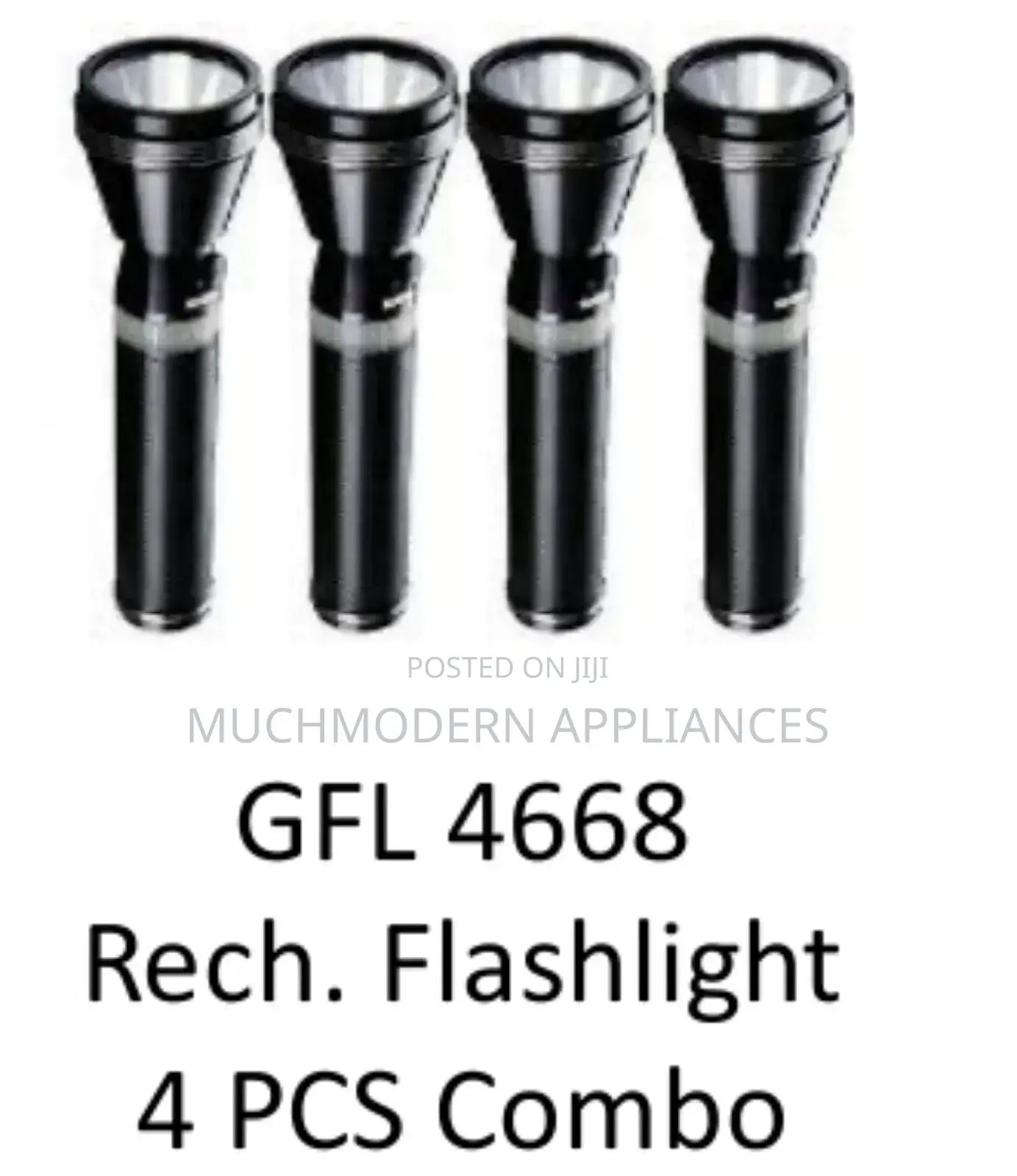 GFL 4668
Rechargeable Flashlight
4 PCS Combo