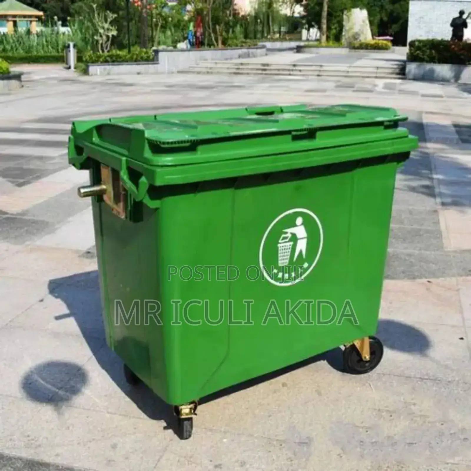 660litres Heavy-Duty Plastic Waste/Dust Bin With Wheels