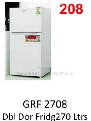 Geepas GRF 2708
Double Door Fridg270 LTRS