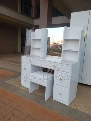 White Dressing Table With Stool