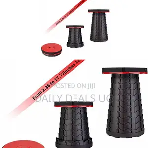 Red and Black Adjustable Camping Stool
