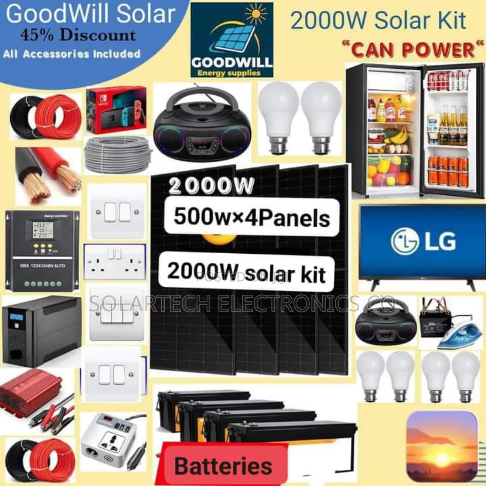 2000W Solar Original System Full Kit TECH.