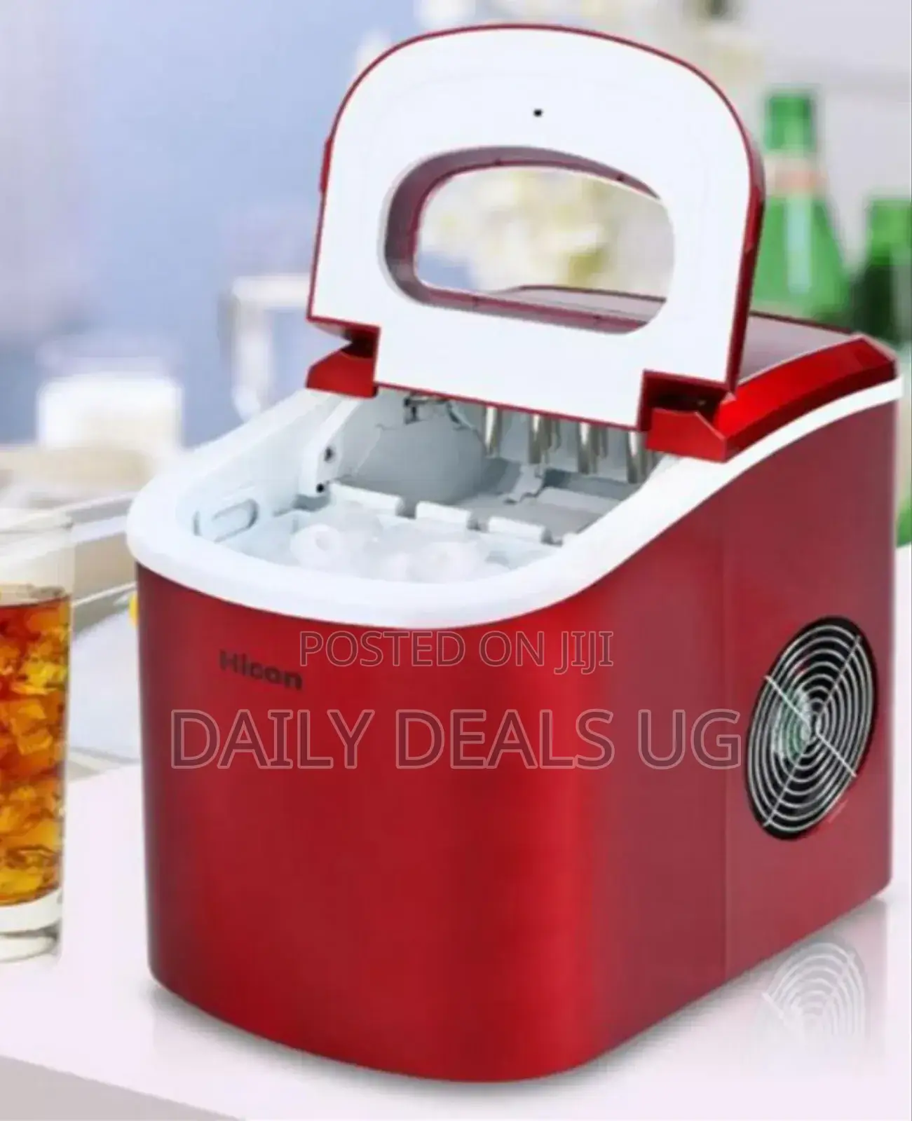 Red in Colour Ice Cube Machine