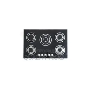 Digiwave 30'' Black Gas Stove Tempered Glass Panel Built-In