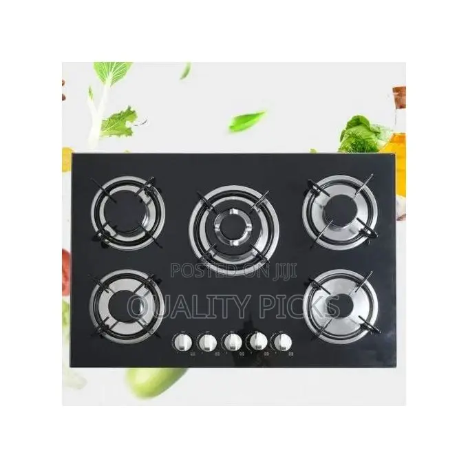 Digiwave 30'' Black Gas Stove Tempered Glass Panel Built-In