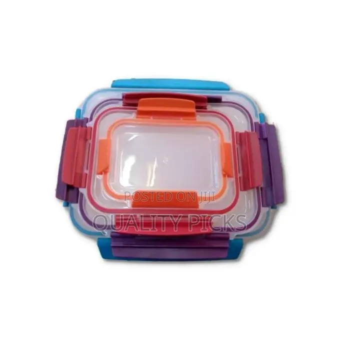 4 Piece Rainbow Color Food Storage Containers With Lids