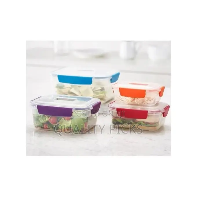 4 Piece Rainbow Color Food Storage Containers With Lids