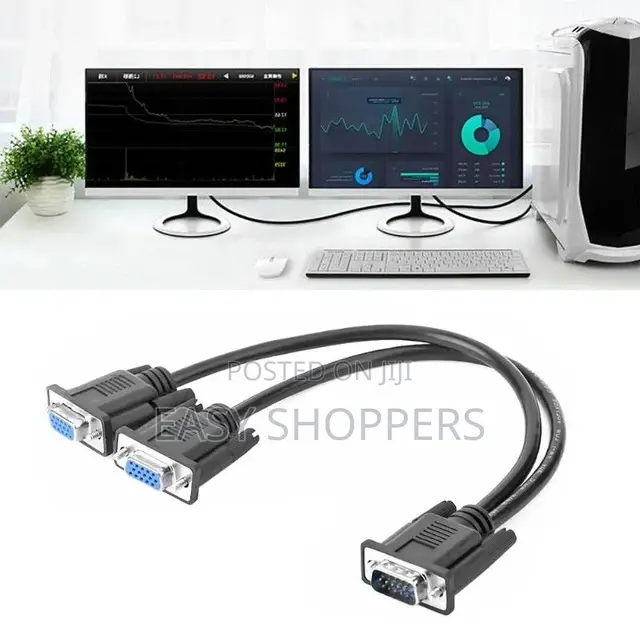 VGA Splitter Cable 2 Way VGA Monitor
