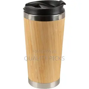 Stainless Steel Bamboo Travel Mug - Spill Proof Lid