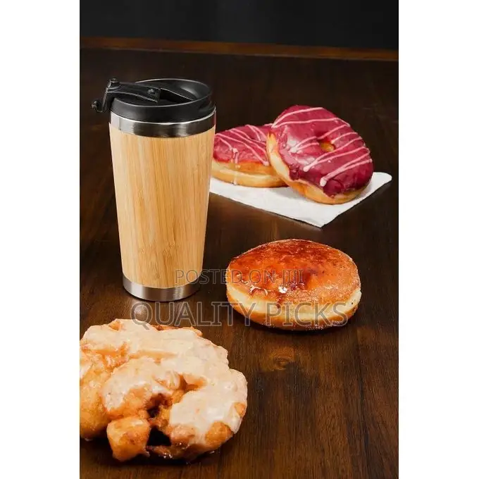 Stainless Steel Bamboo Travel Mug - Spill Proof Lid