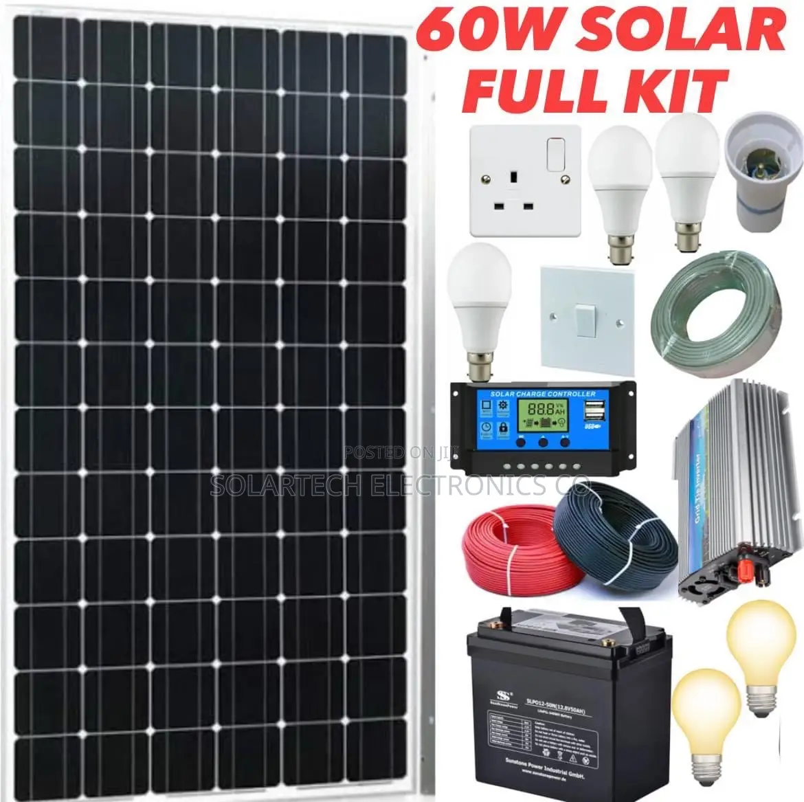 60W Full System Solar Package New