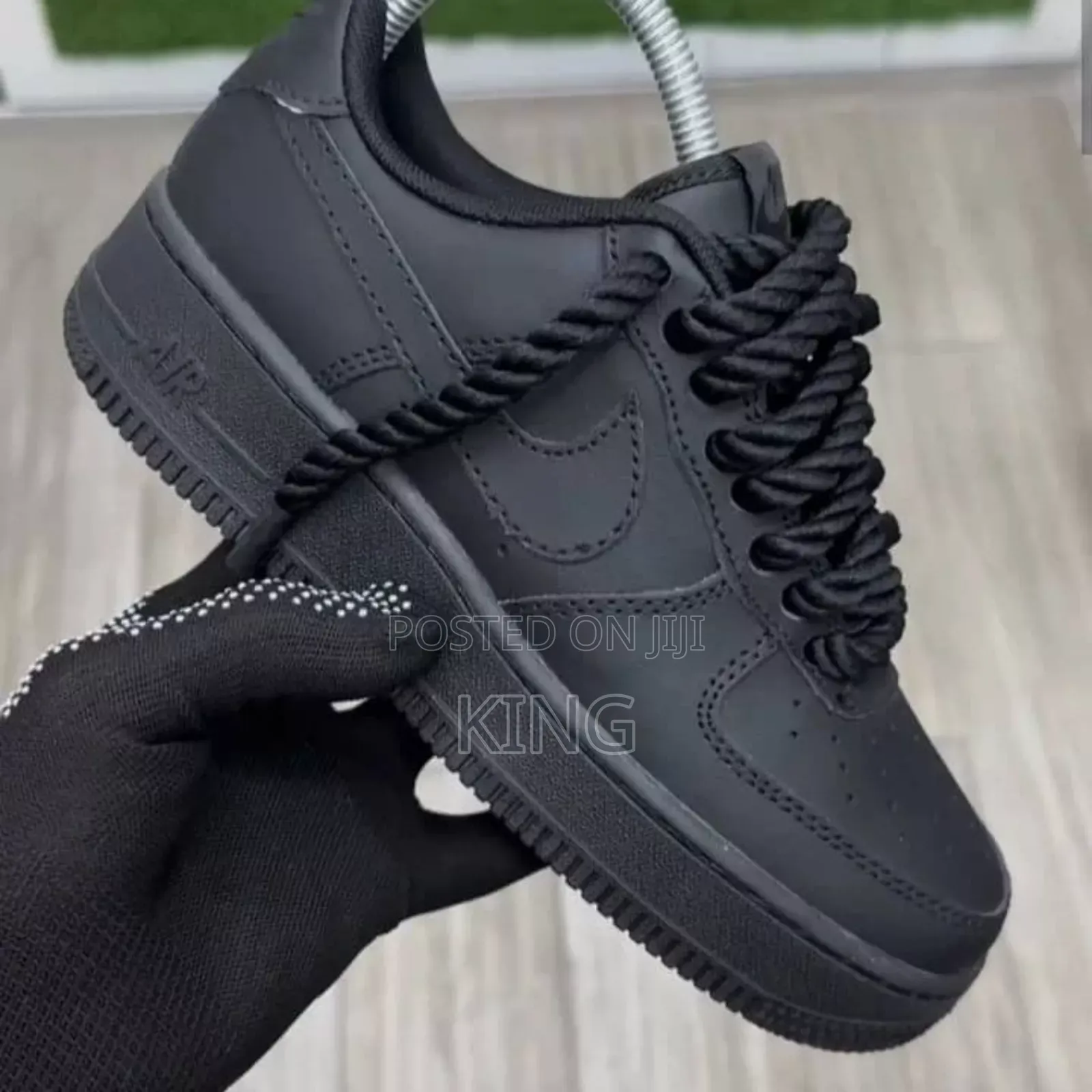 Elite Air Force One Big Laces Noir Mat Black