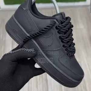 Elite Air Force One Big Laces Noir Mat Black