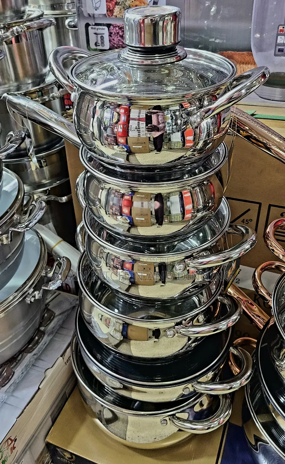 Heavy Stainless Steel Saucepans 12pcs
