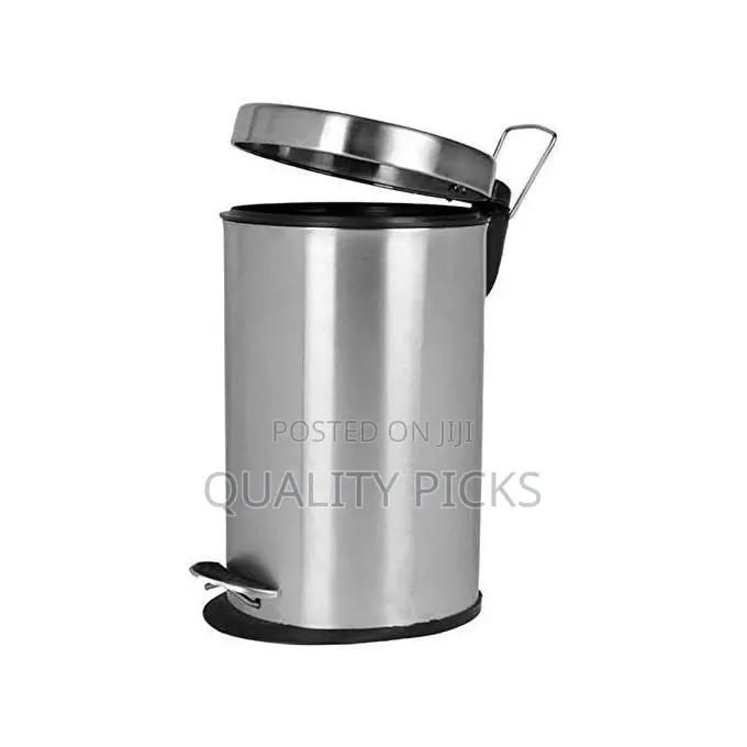 8 Liter Stainless Steel Foot Padel Dustbin - Grey