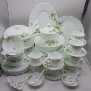72 Pieces Flowered Opalware Dinner Set