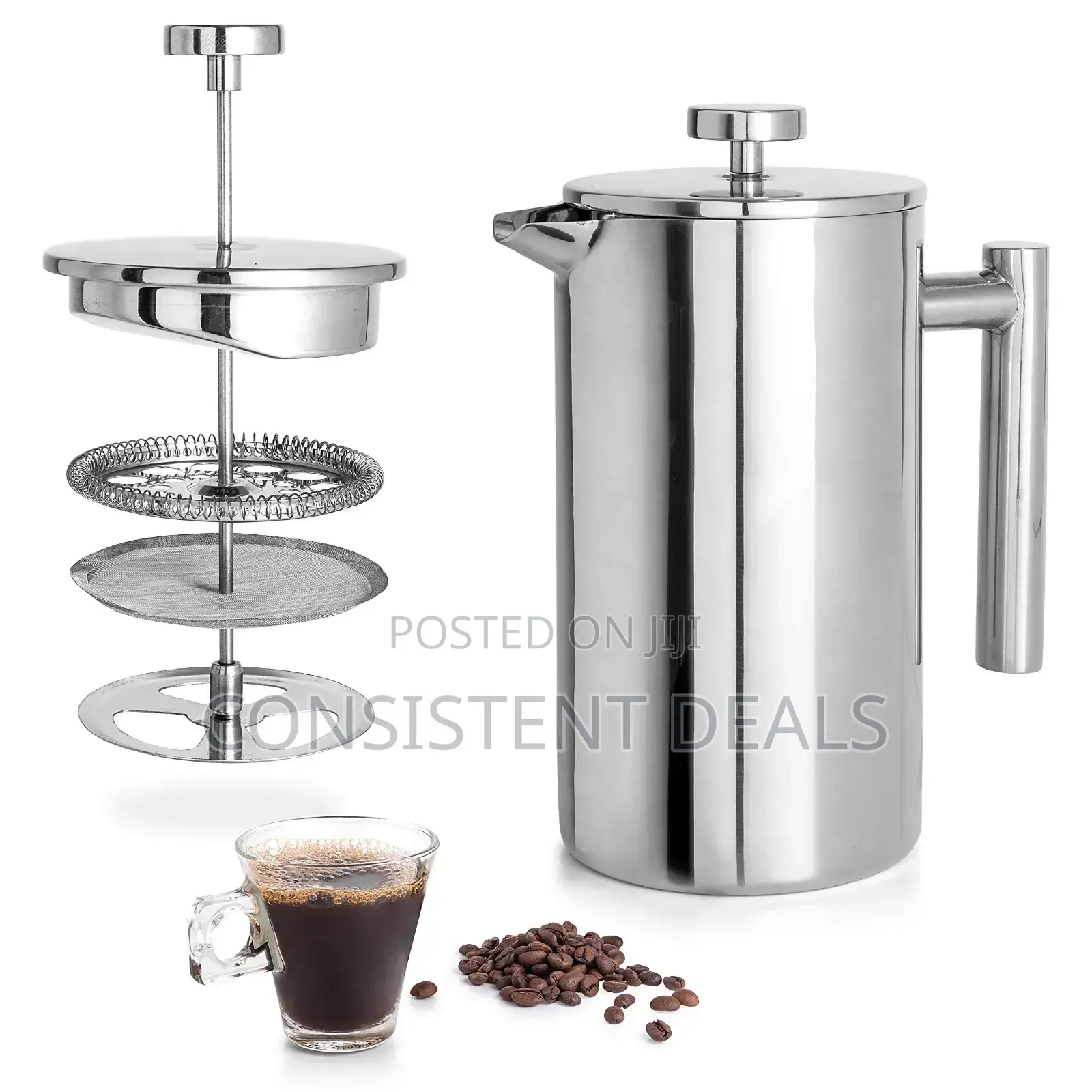 Stainless Steel Double Wall French Press Coffee Maker
