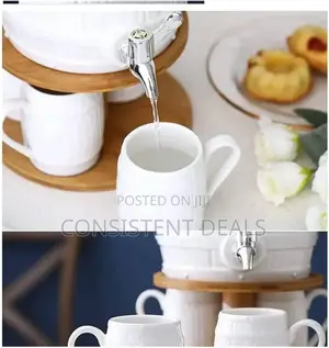 5pcs Tea Coffee Set 4 Cups and Tea Dispenser