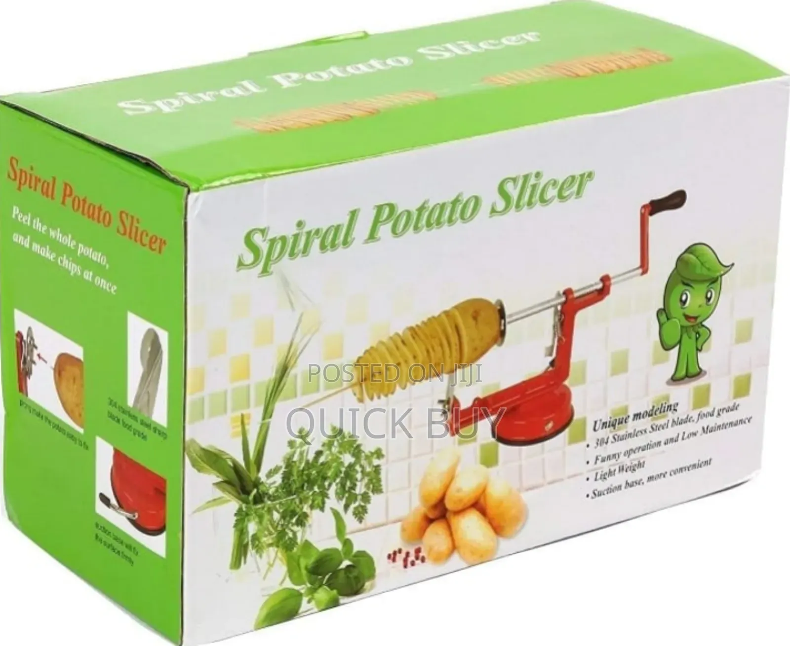 Unique Manual Heavy Duty Spiral Potato Cutter -Red