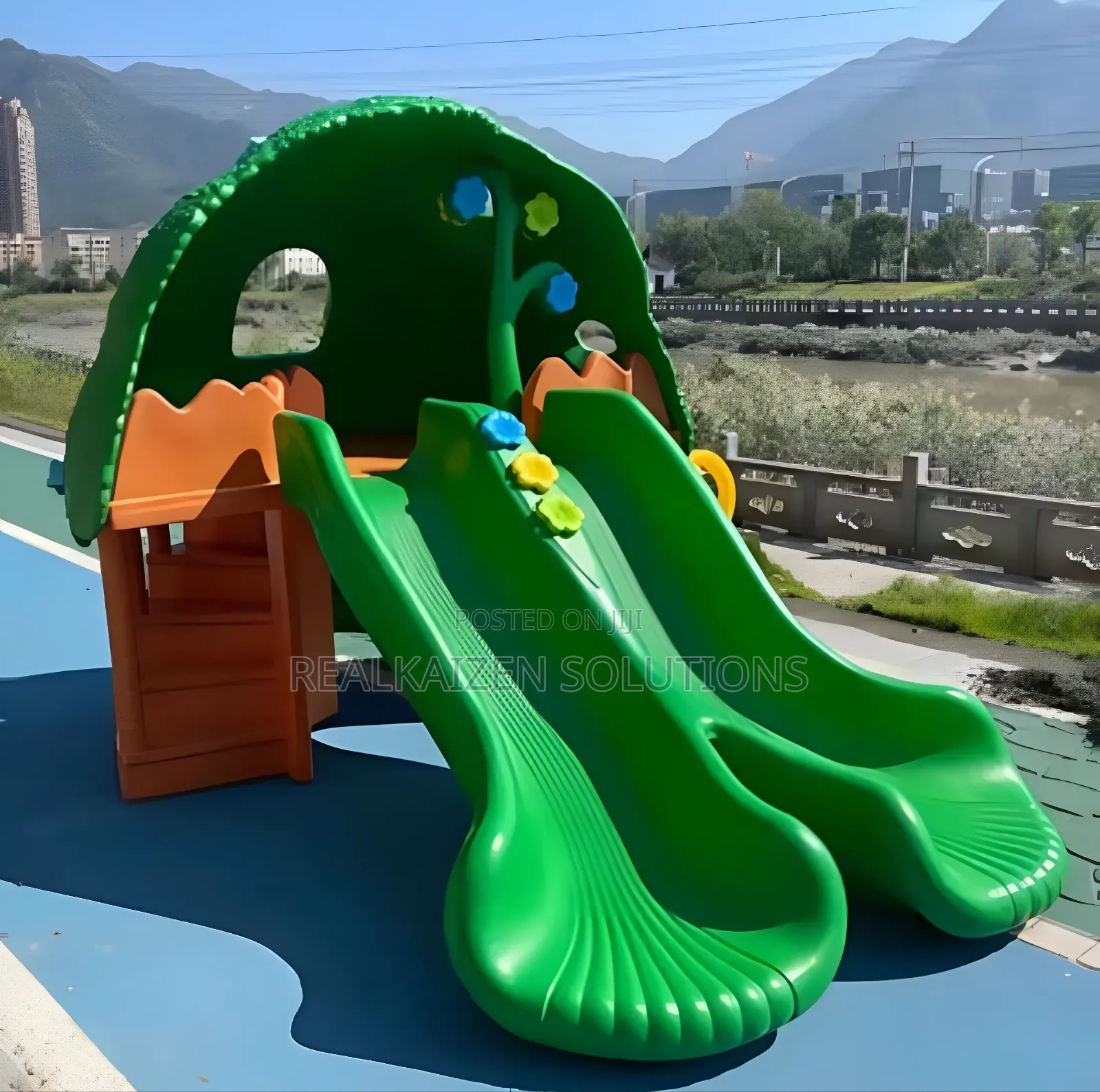Kid Monkey Tree Cave With 2 Slides Playhouse