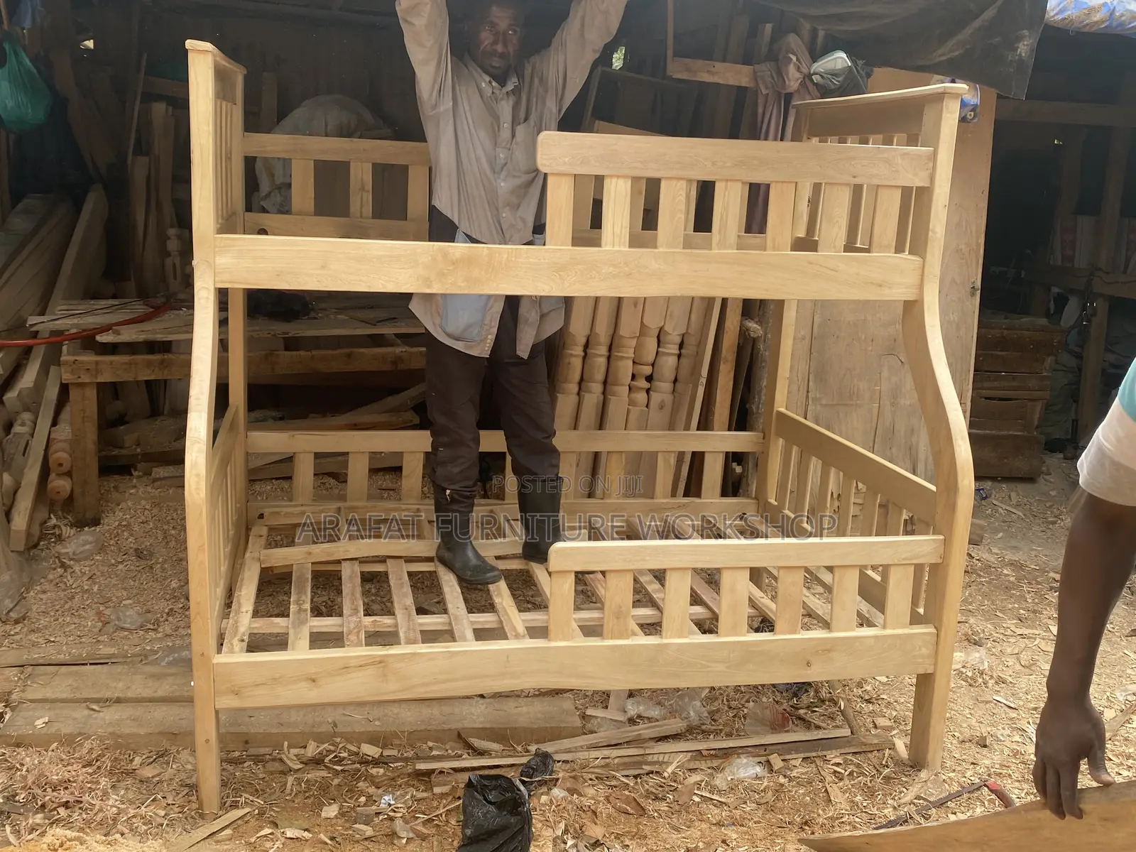 Double Decker Bed With Double Half Guard Rails