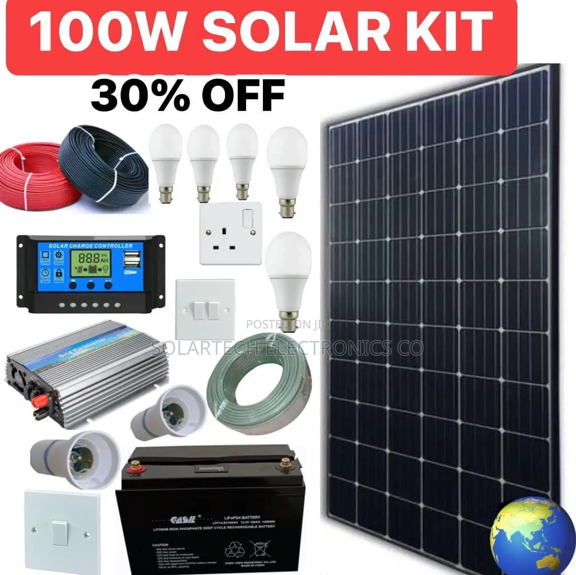 100W Solar Energy System Full Kit/ Tai Power