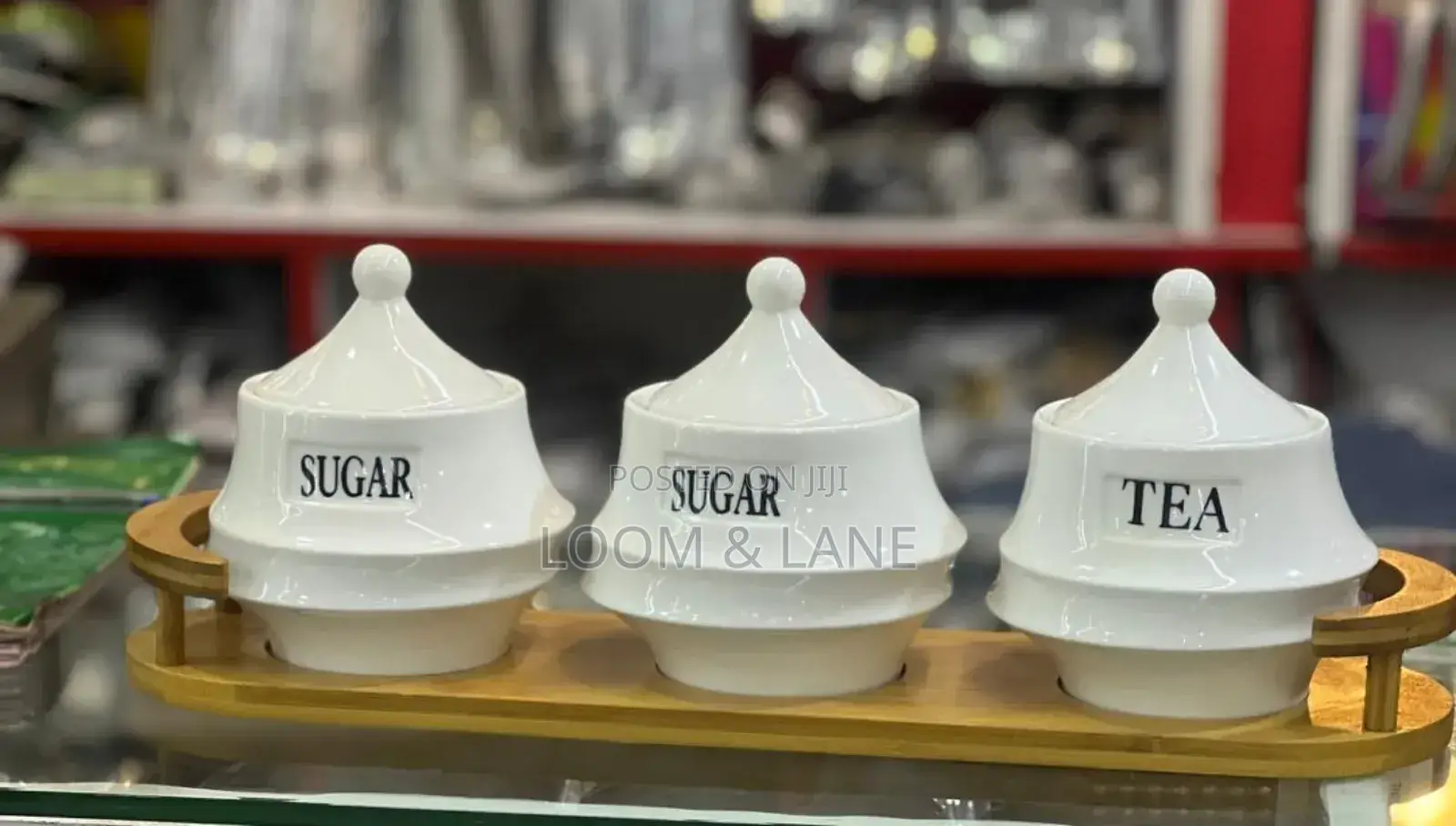 3pcs Ceramic Sugar Coffee Tea Storage Jar
