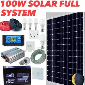 100W Home Lighting/Tv, Solar Full Kit