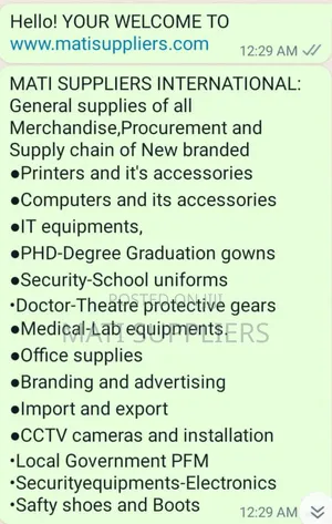 General Suppliers, Procurement and Supply Chain