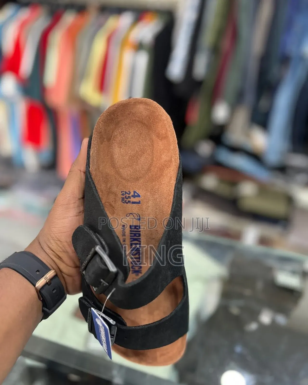 Sued Black Birkenstock Sandals