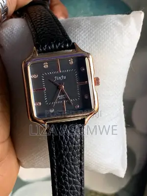 Lady’S Black Leather Watches