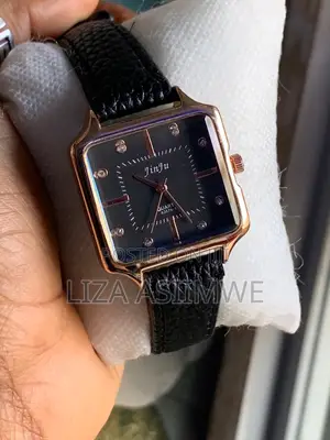 Lady’S Black Leather Watches
