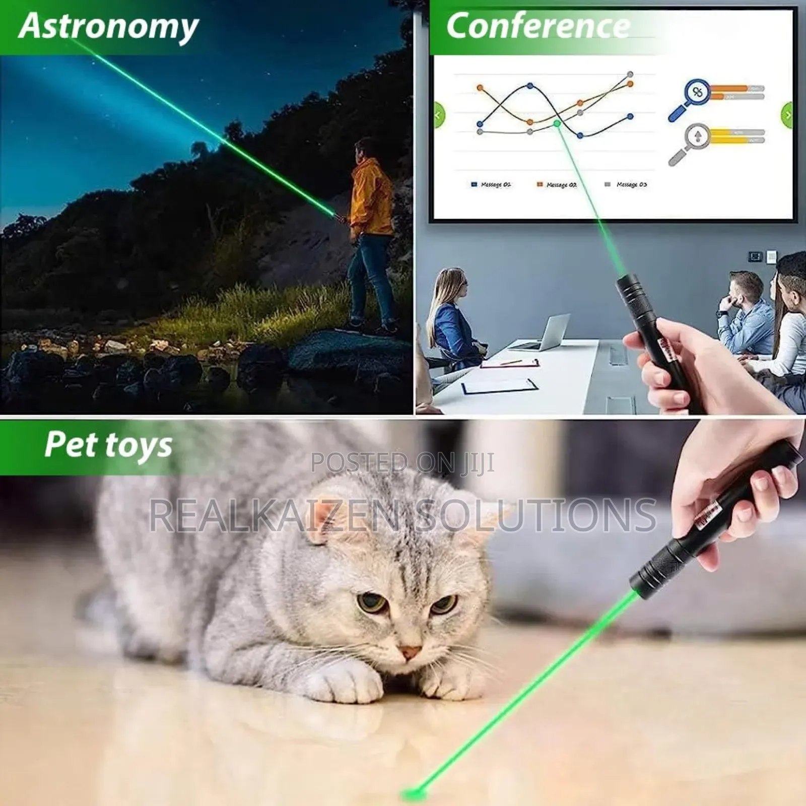 High Power Rechargeable Green Light Laser Pointer