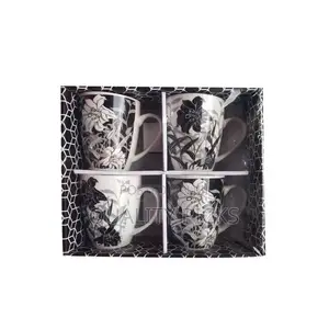 4 Pieces of Ceramic Cups for Tea Coffee/Designs Vary