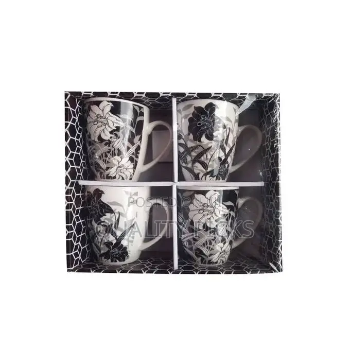 4 Pieces of Ceramic Cups for Tea Coffee/Designs Vary