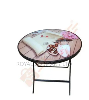 Foldable Glass Table With Metal Stand