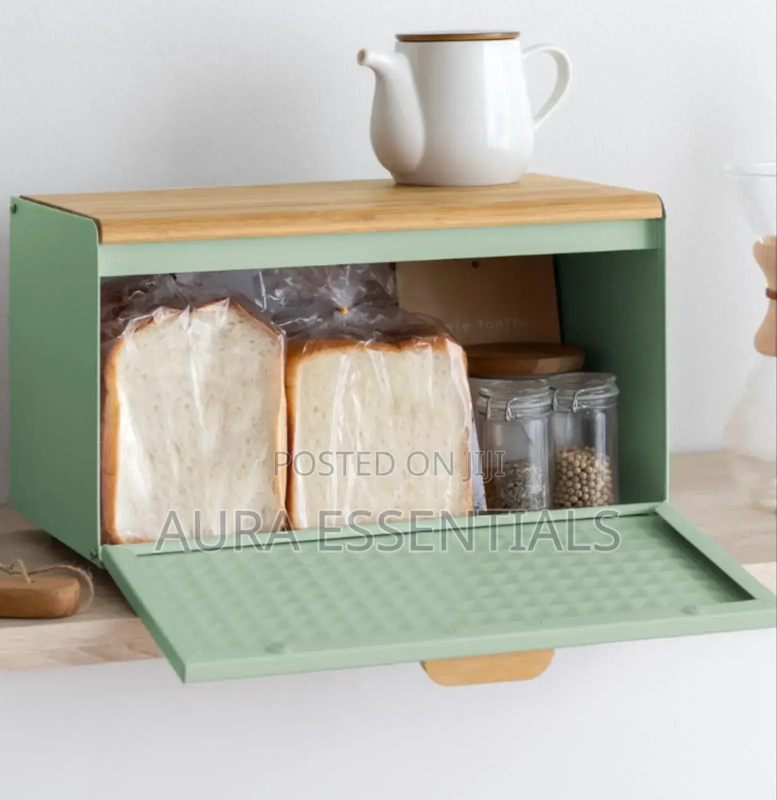 Bread Food Storage Bin Wooden Bread Box